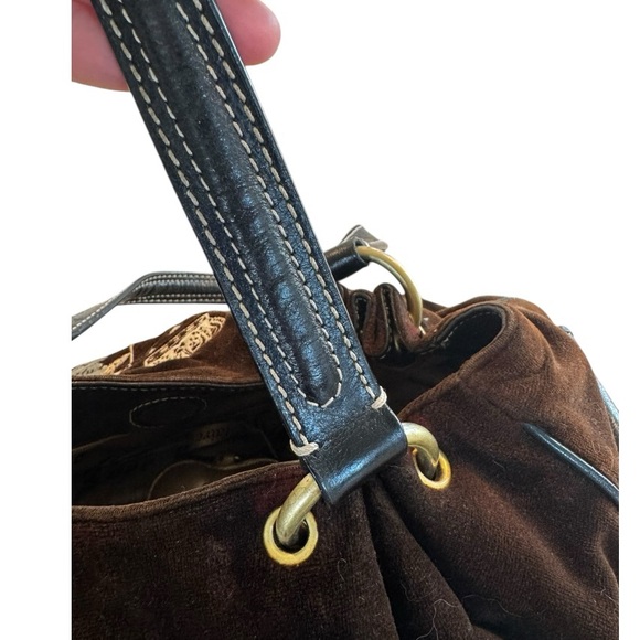 Vintage Juicy Couture Brown Velour Bucket Bag | Early 2000s Grail Era - Picture 9 of 9
